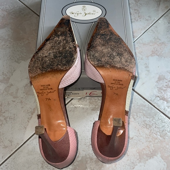 Sergio Zelcer Spanish Leather Heels Size 7.5 - Picture 4 of 6